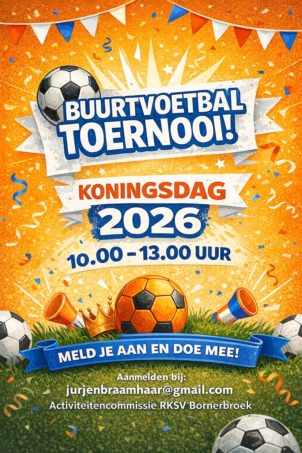 Buurtvoetbaltoernooi - Koningsdag 2026